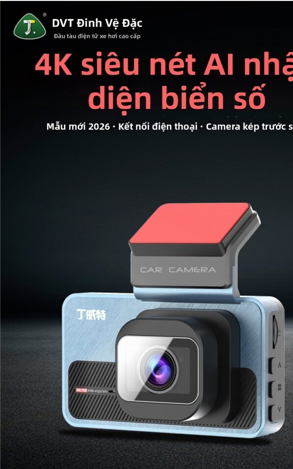 Camera hành trình DVT 4K trước sau kết nối điện thoại