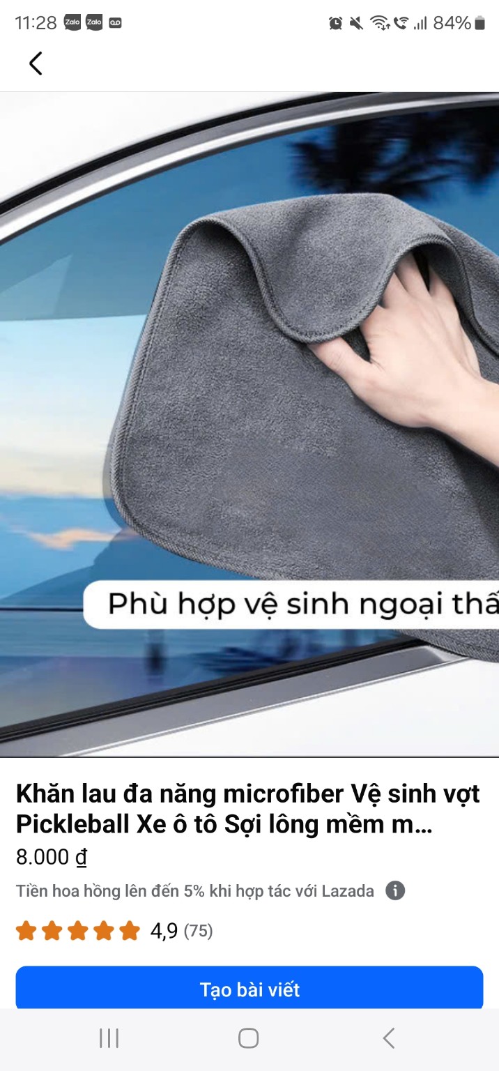 Khăn lau đa năng microfiber màu xám dùng vệ sinh kính ô tô