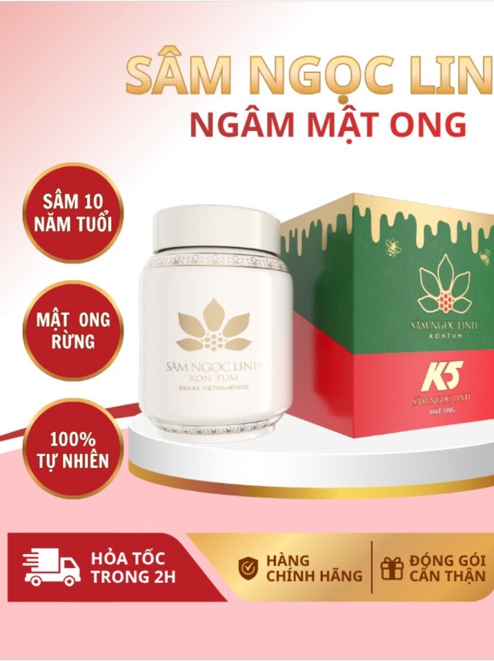 Sâm Ngọc Linh K5 ngâm mật ong 250 ml