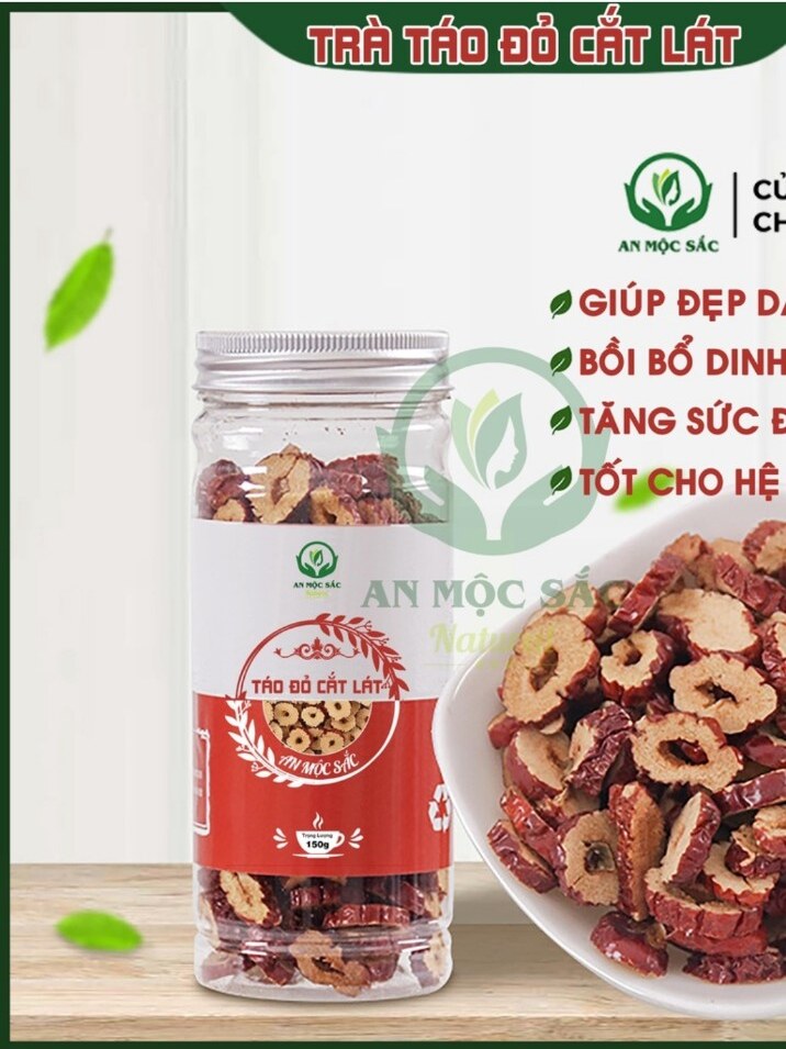 Hũ táo đỏ Hàn Quốc sấy khô cắt lát An Mộc Sắc 150 g